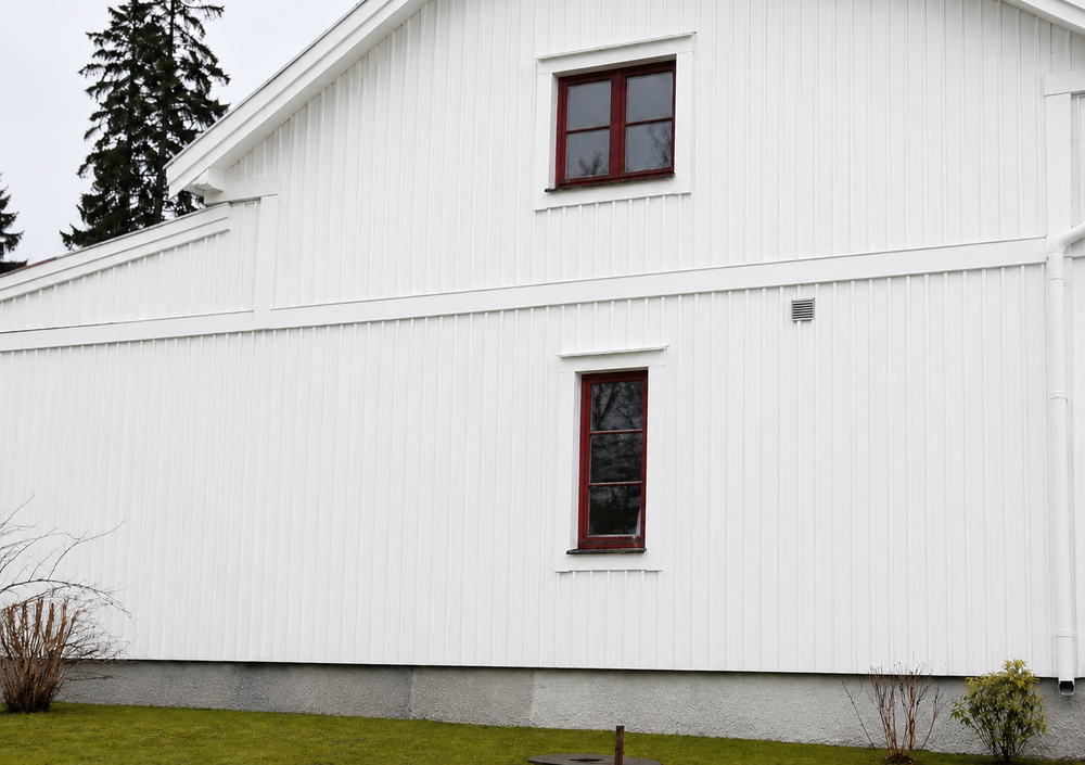 Ren fasad efter rengöring i Danderyd