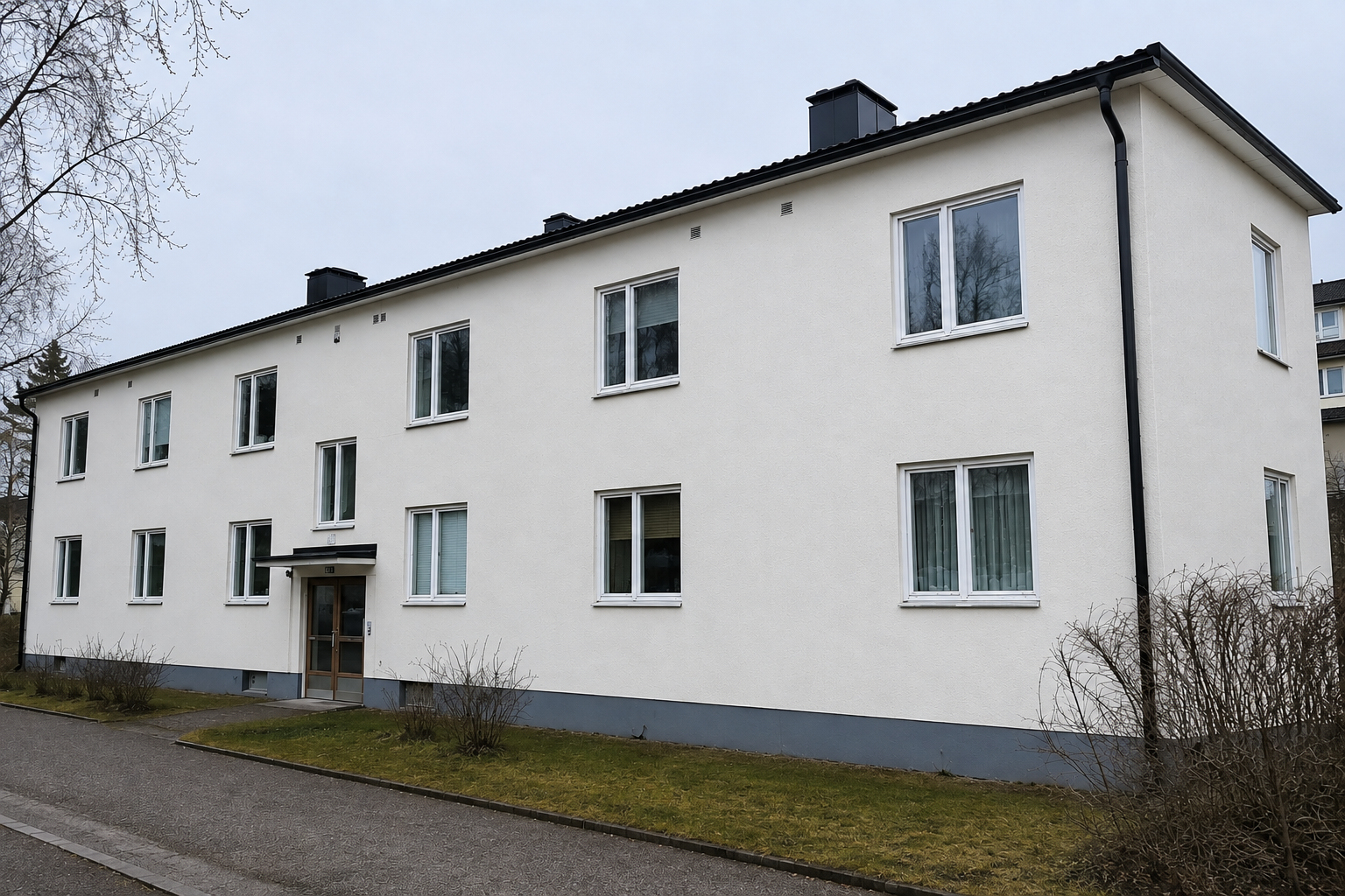 Ren fasad efter fasadtvätt i Stockholm